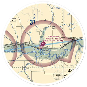 Poplar Muni Airport (PO1) VFR Sectional Sticker (30 mile)