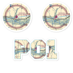 Poplar Muni Airport (PO1) VFR Sectional Sticker Pack