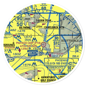 Papago Army Heliport (P18) VFR Sectional Sticker (20 mile)