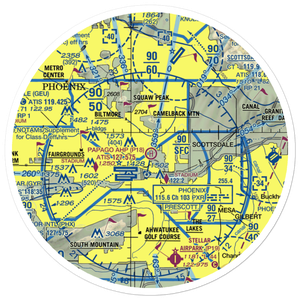 Papago Army Heliport (P18) VFR Sectional Sticker (30 mile)