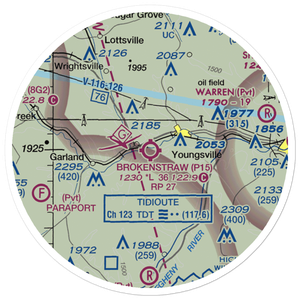 Brokenstraw Airport (P15) VFR Sectional Sticker (20 mile)