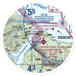 Hoonah Seaplane Base (OOH) VFR Sectional Sticker (20 mile)