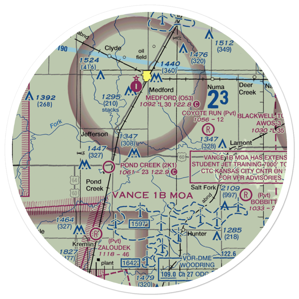 Homestead Farms Airport (O66) VFR Sectional Sticker (30 mile) 