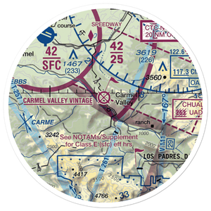 Carmel Valley (O62) VFR Sectional Sticker (20 mile)