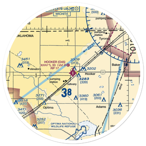 Hooker Municipal Airport (O45) VFR Sectional Sticker (30 mile)