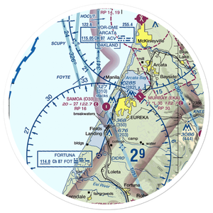 Samoa Field Airport (O33) VFR Sectional Sticker (30 mile)