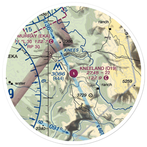 Kneeland Airport (O19) VFR Sectional Sticker (20 mile)