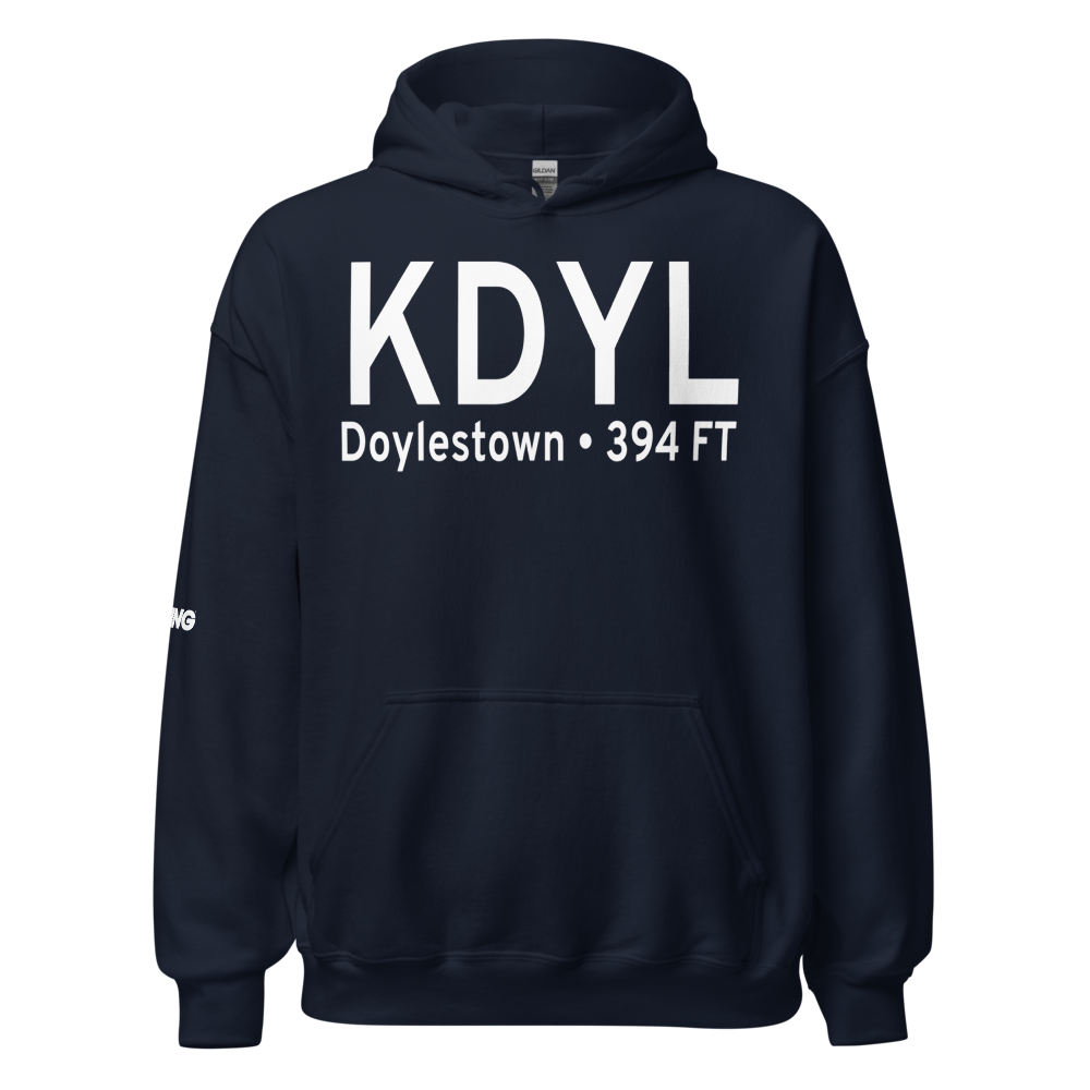 Doylestown Airport (KDYL) ICAO Hoodie Sweatshirt 