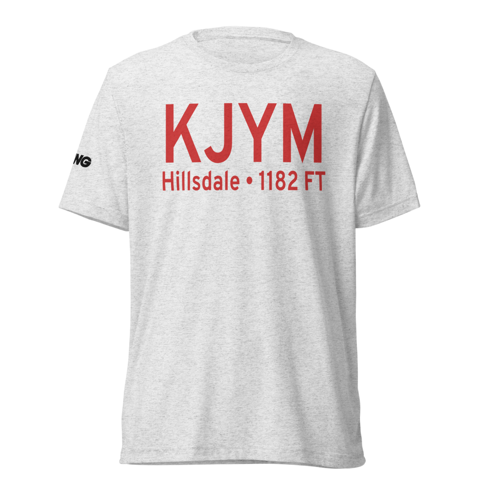 Hillsdale Municipal Airport (KJYM) ICAO Tri-blend T-Shirt 