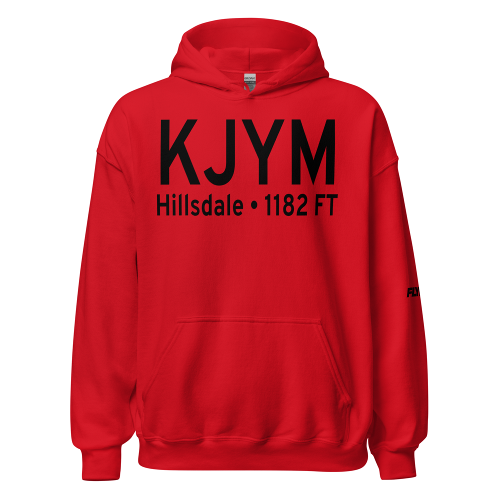 Hillsdale Municipal Airport (KJYM) ICAO Hoodie Sweatshirt 