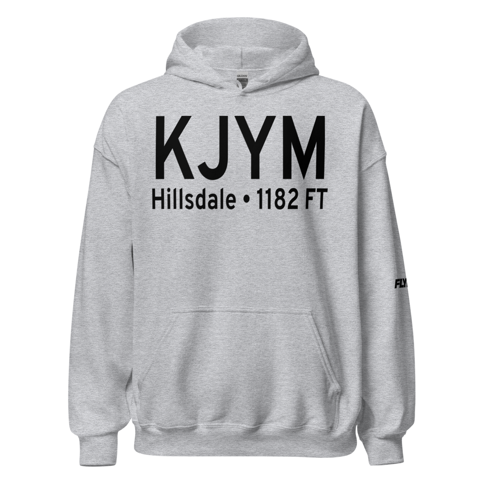 Hillsdale Municipal Airport (KJYM) ICAO Hoodie Sweatshirt 