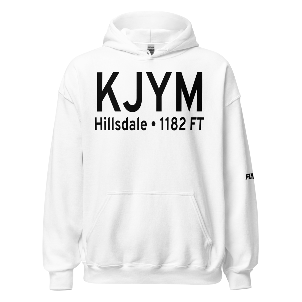 Hillsdale Municipal Airport (KJYM) ICAO Hoodie Sweatshirt 