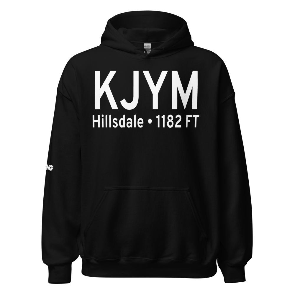 Hillsdale Municipal Airport (KJYM) ICAO Hoodie Sweatshirt 
