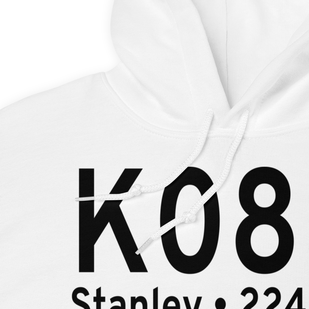 Stanley Municipal Airport (K08D) ICAO Hoodie Sweatshirt 