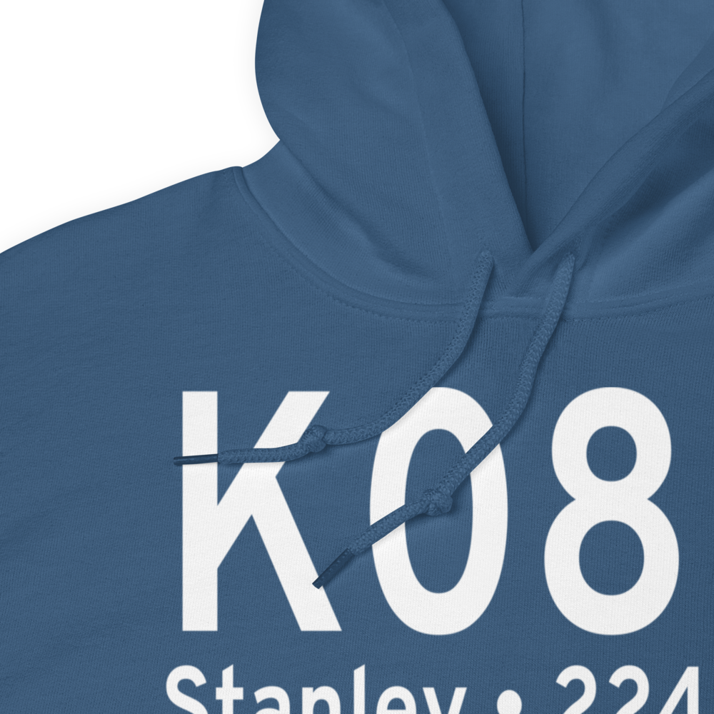 Stanley Municipal Airport (K08D) ICAO Hoodie Sweatshirt 