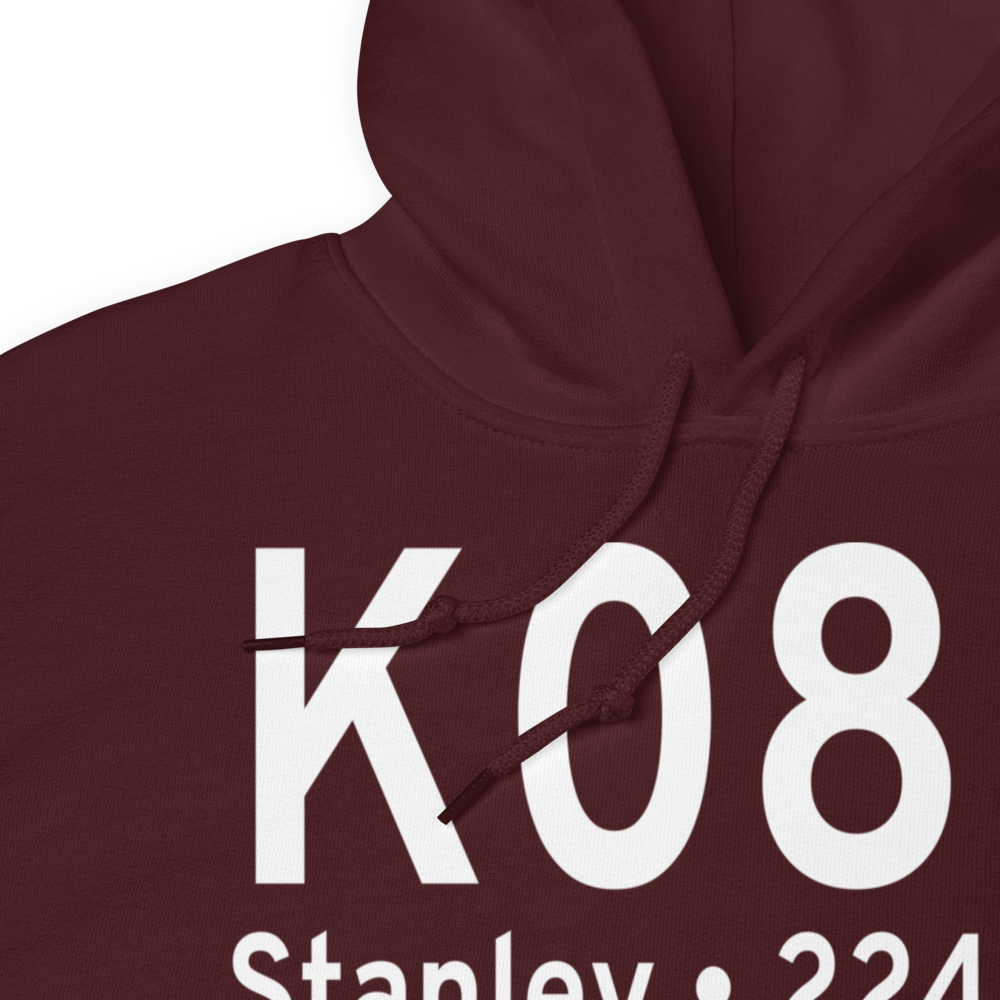 Stanley Municipal Airport (K08D) ICAO Hoodie Sweatshirt 