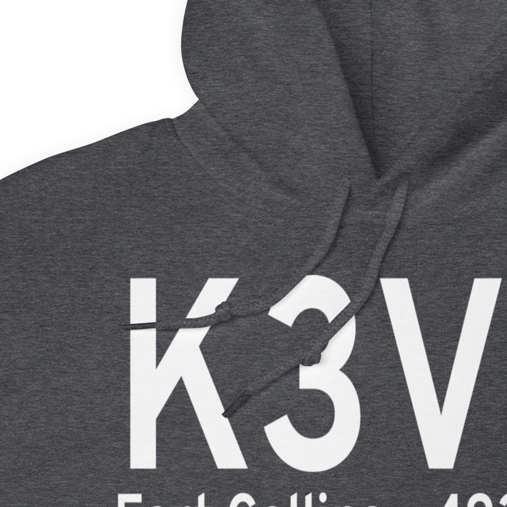 Fort Collins Downtown Airport (K3V5) ICAO Hoodie Sweatshirt 
