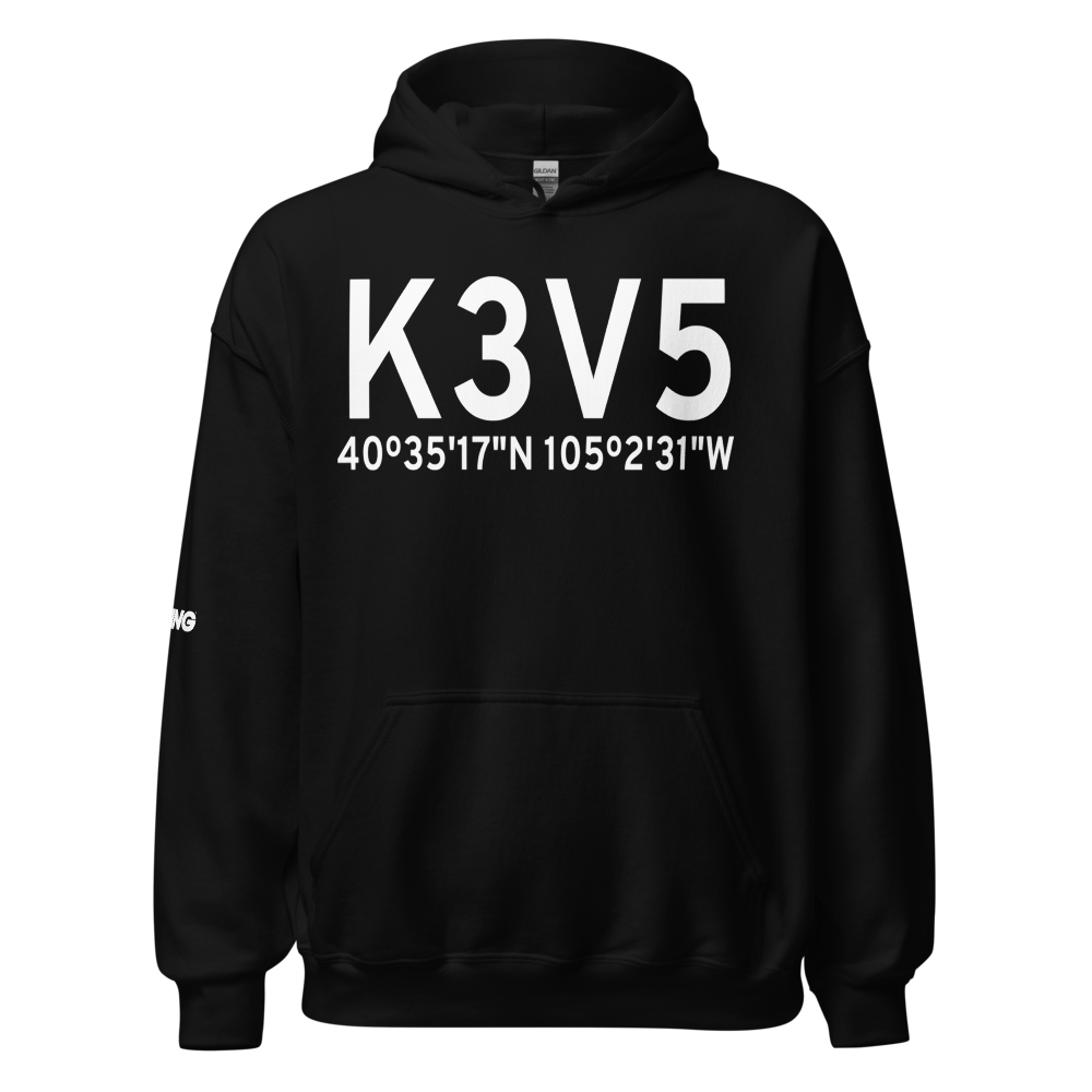 Fort Collins Downtown Airport (K3V5) ICAO Hoodie Sweatshirt 