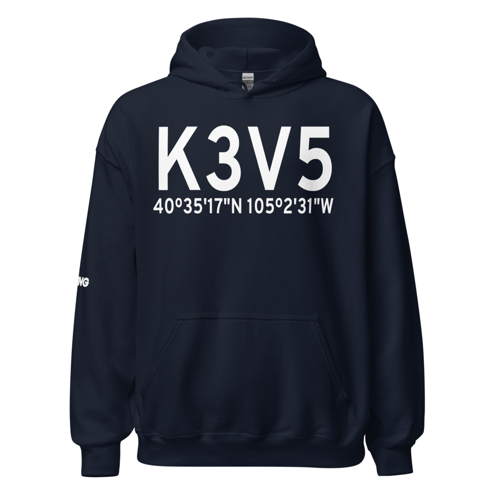 Fort Collins Downtown Airport (K3V5) ICAO Hoodie Sweatshirt 