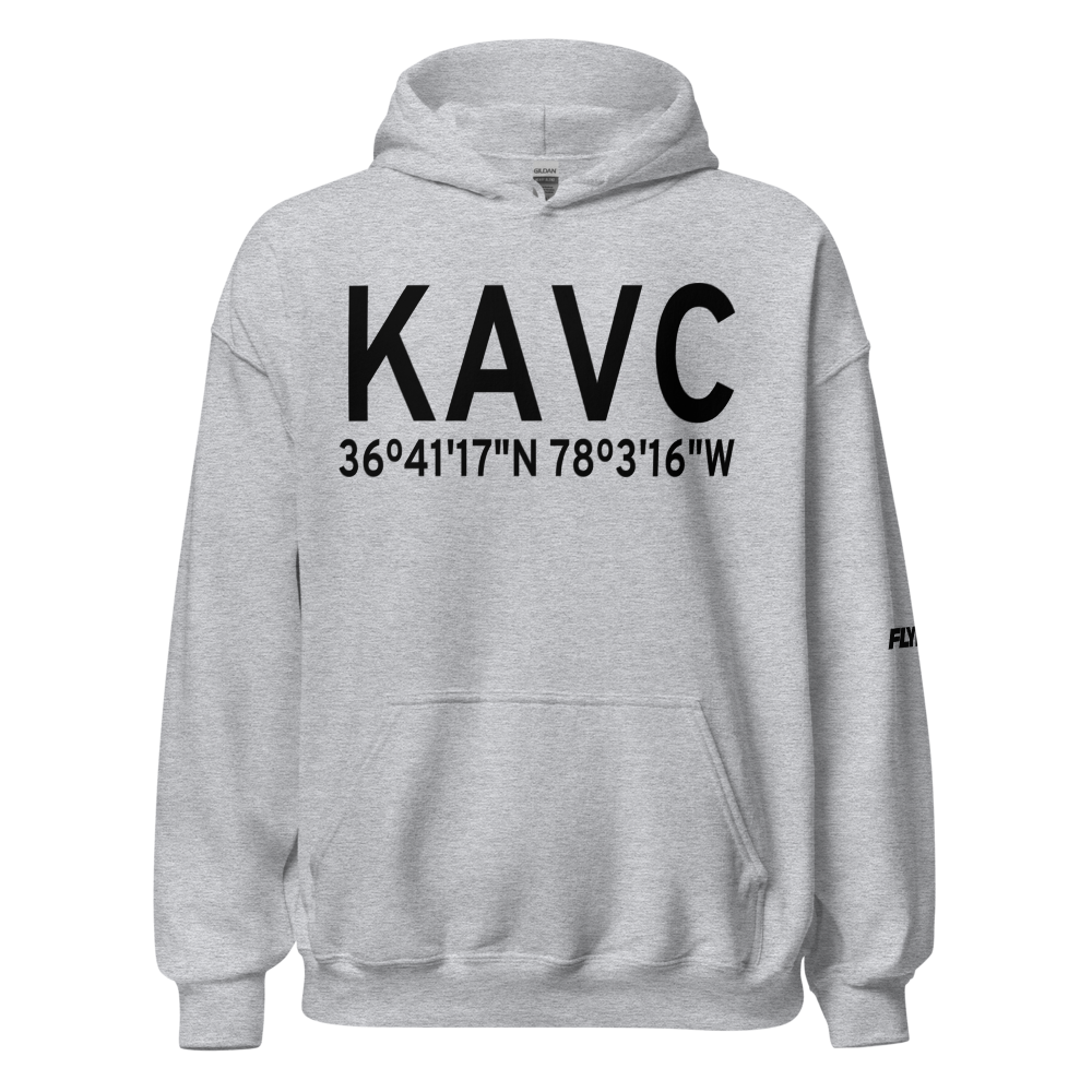 Mecklenburg Brunswick Regional Airport (KAVC) ICAO Hoodie Sweatshirt 