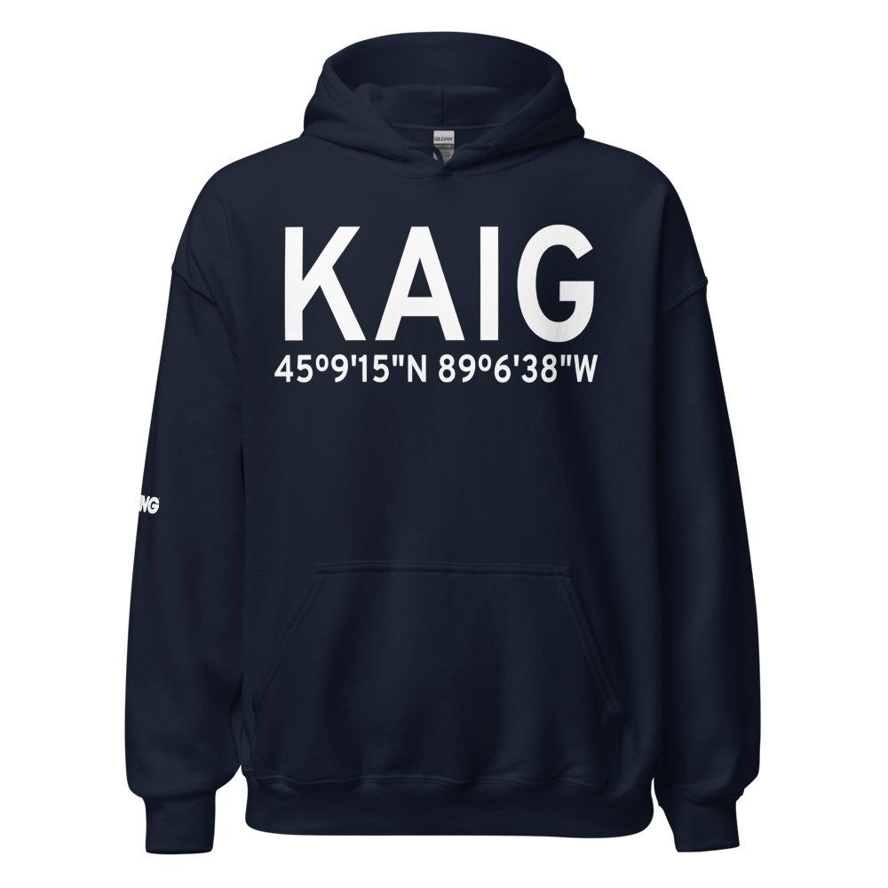 Langlade County Airport (KAIG) ICAO Hoodie Sweatshirt 