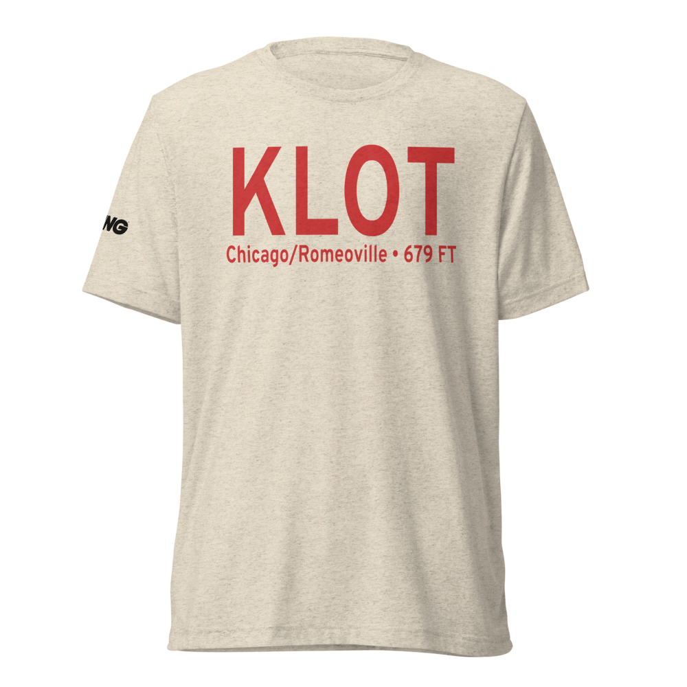 Lewis University Airport (KLOT) ICAO Tri-blend T-Shirt 