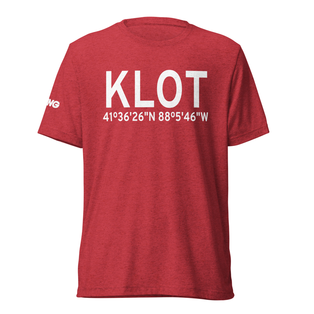 Lewis University Airport (KLOT) ICAO Tri-blend T-Shirt 