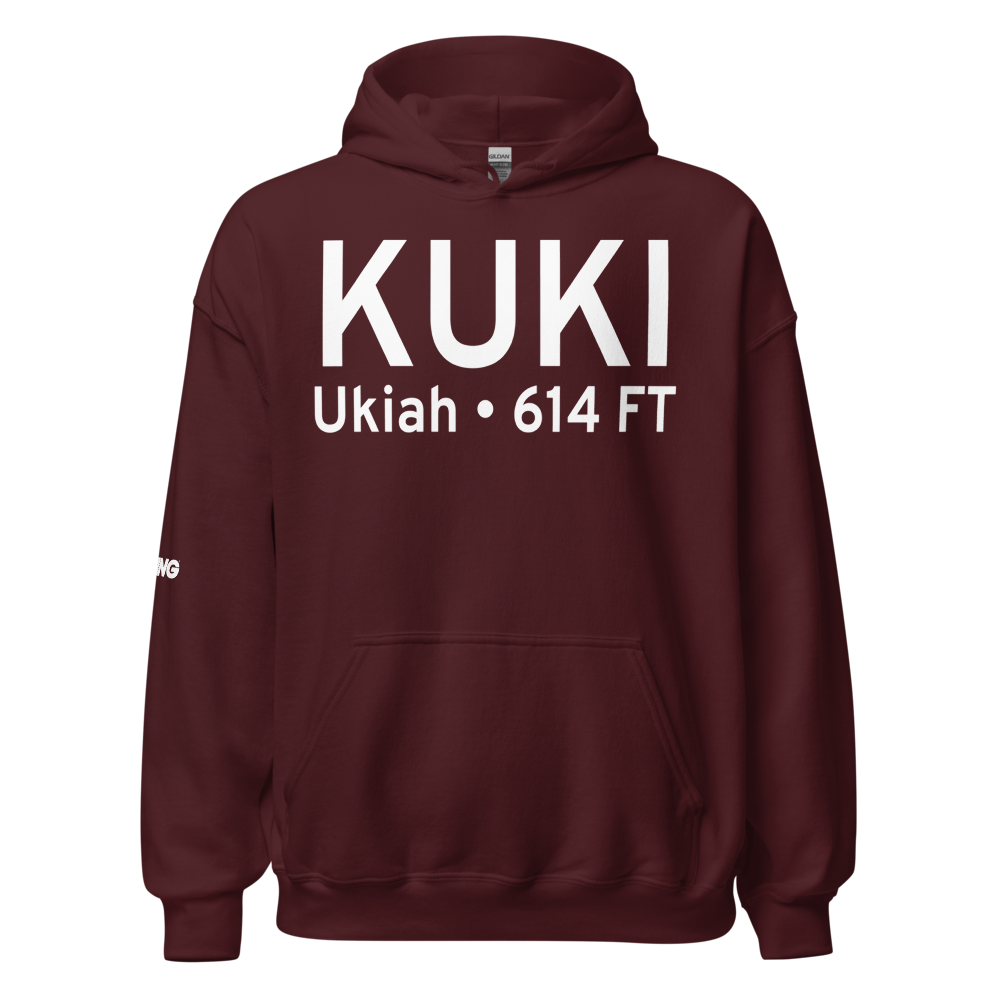 Ukiah Municipal Airport (KUKI) ICAO Hoodie Sweatshirt 