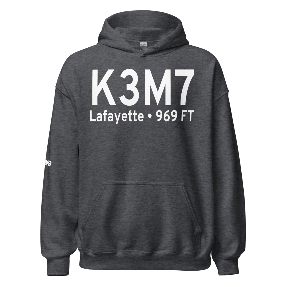 Lafayette Municipal Airport (K3M7) ICAO Hoodie Sweatshirt 