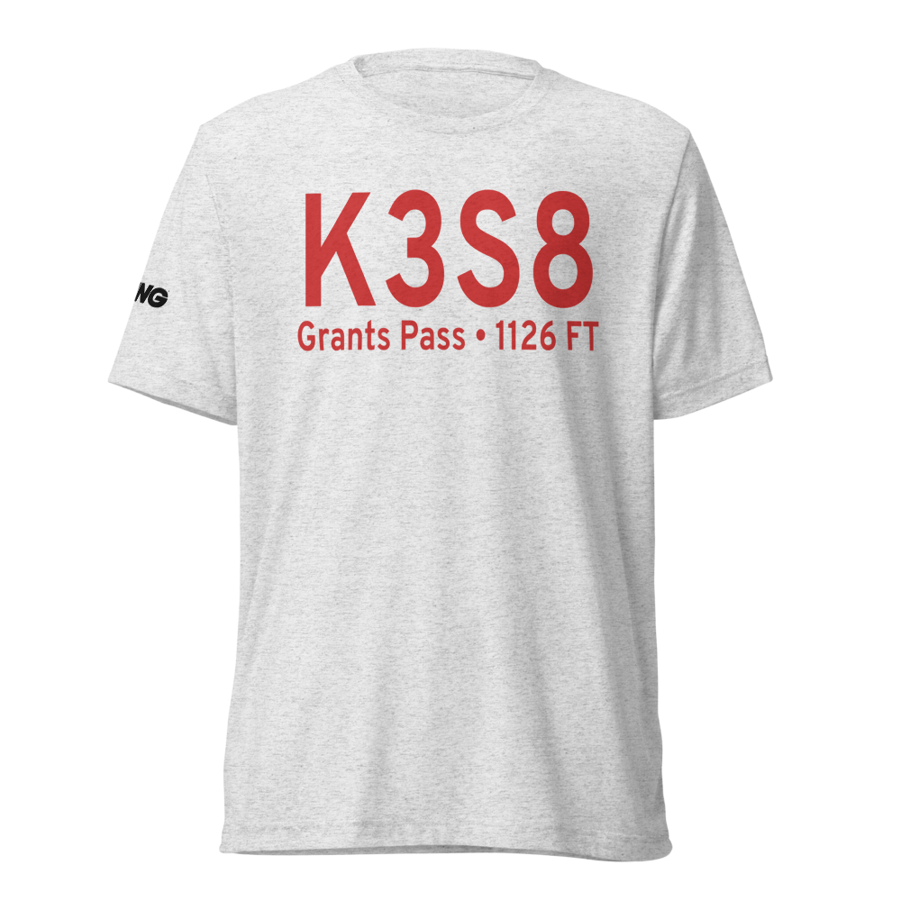 Grants Pass Airport (K3S8) ICAO Tri-blend T-Shirt 