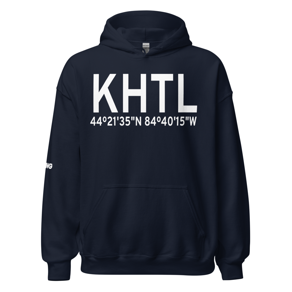 Roscommon County - Blodgett Memorial Airport (KHTL) ICAO Hoodie Sweatshirt 