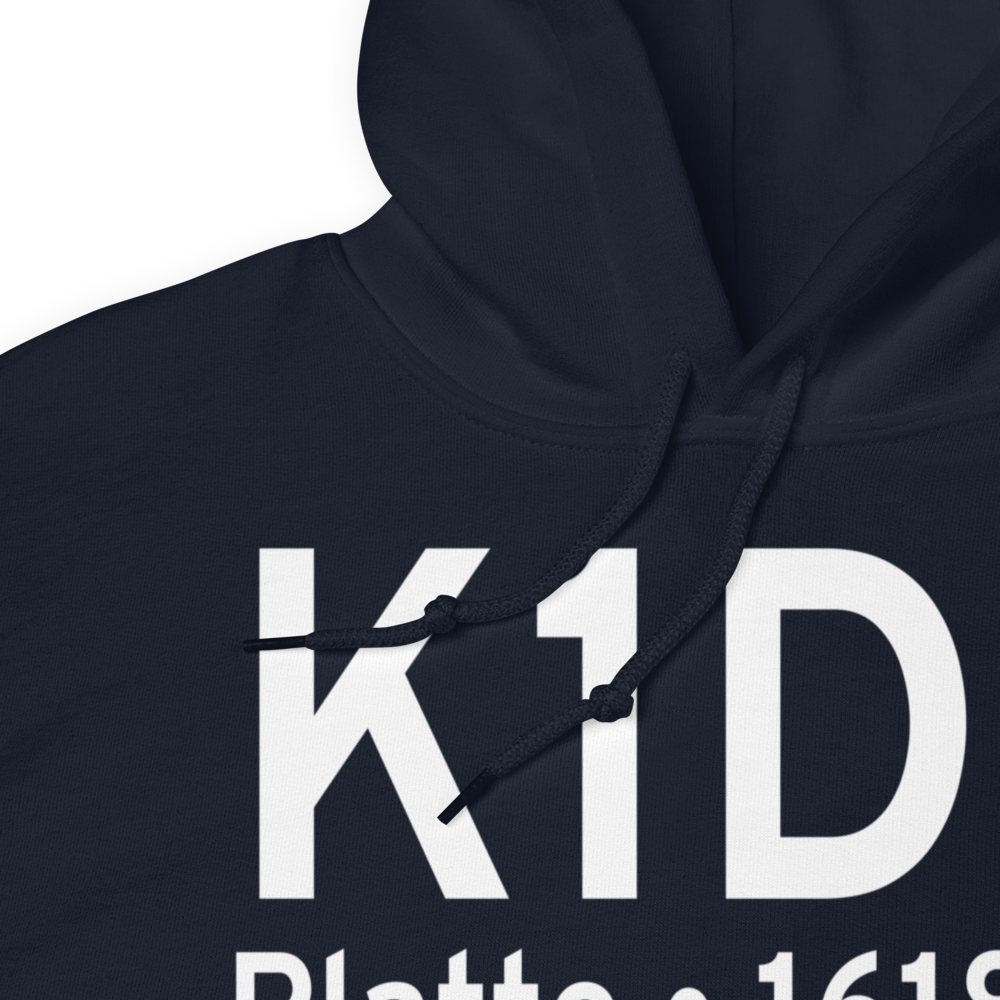 Platte Municipal Airport (K1D3) ICAO Hoodie Sweatshirt 