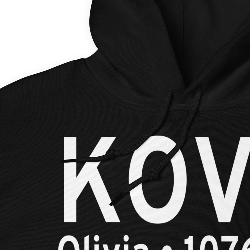 Olivia Regional Airport (KOVL) ICAO Hoodie Sweatshirt 