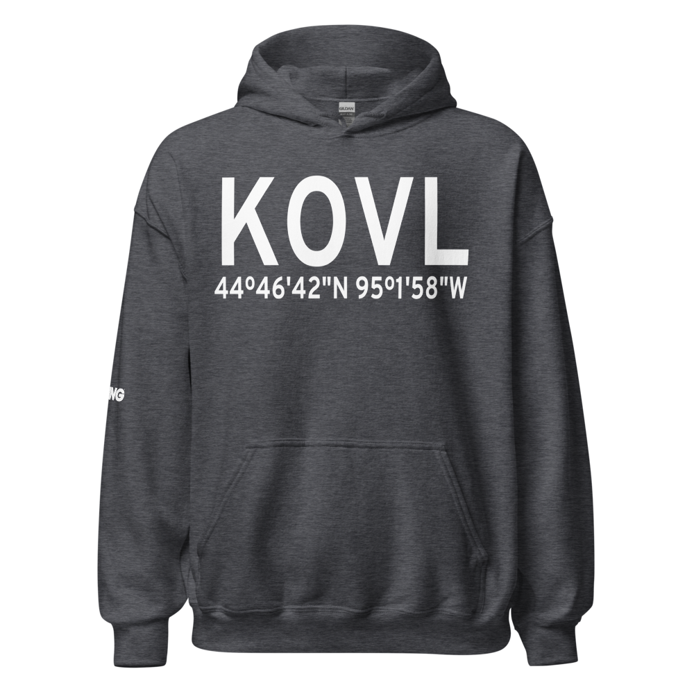 Olivia Regional Airport (KOVL) ICAO Hoodie Sweatshirt 