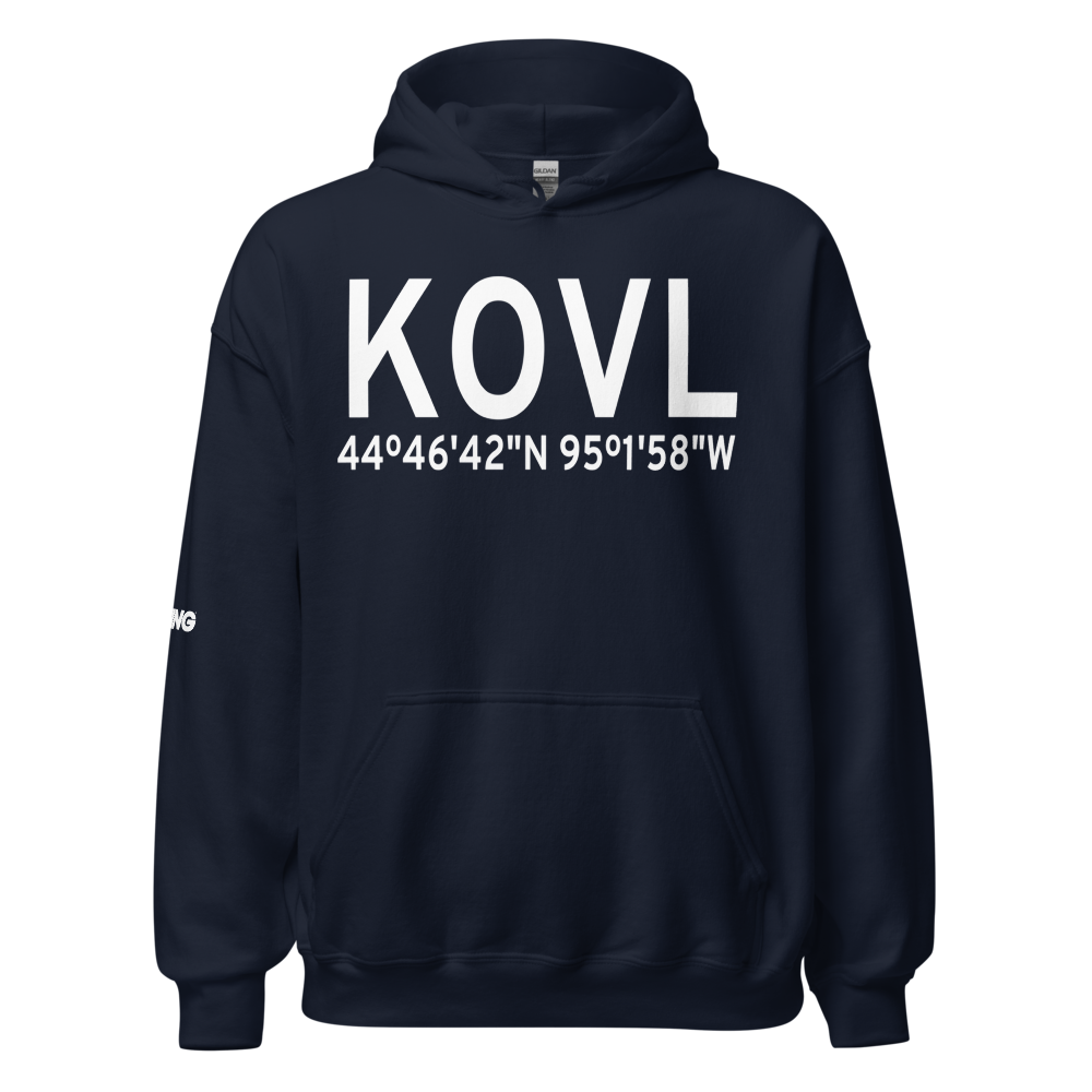 Olivia Regional Airport (KOVL) ICAO Hoodie Sweatshirt 