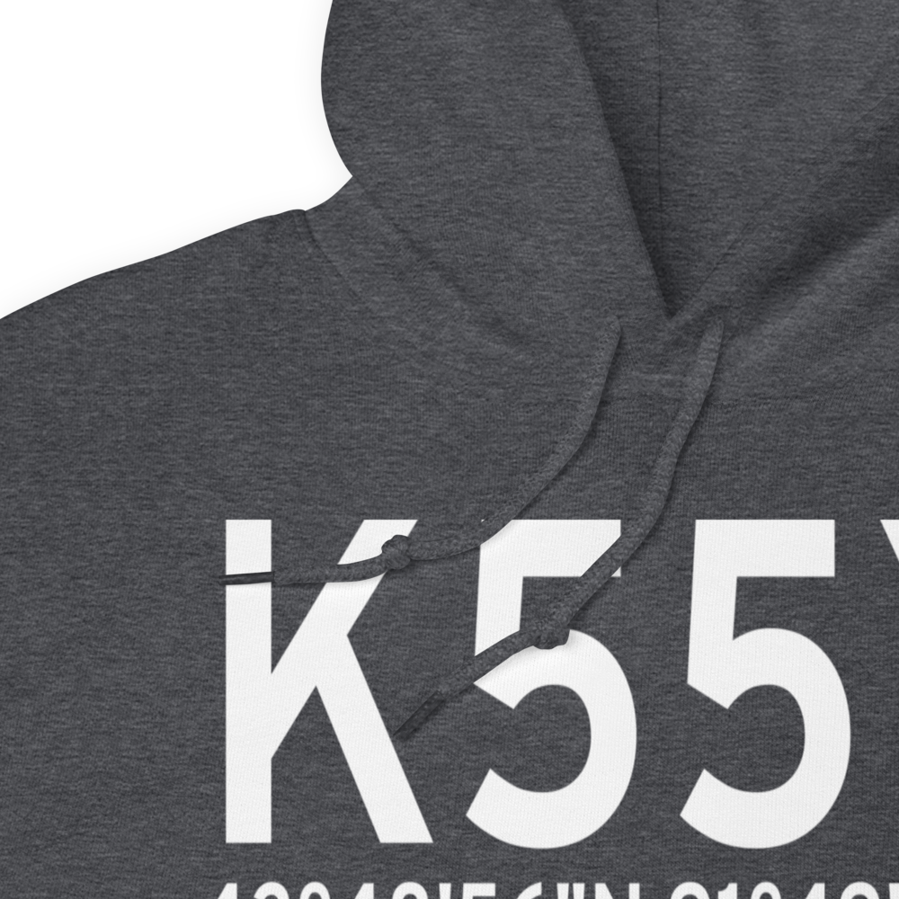 Rushford Municipal Airport - Robert W Bunke Field (K55Y) ICAO Hoodie Sweatshirt 