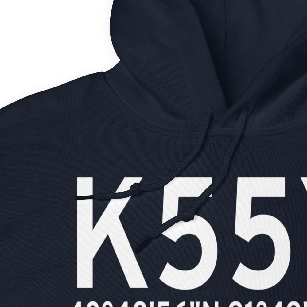 Rushford Municipal Airport - Robert W Bunke Field (K55Y) ICAO Hoodie Sweatshirt 