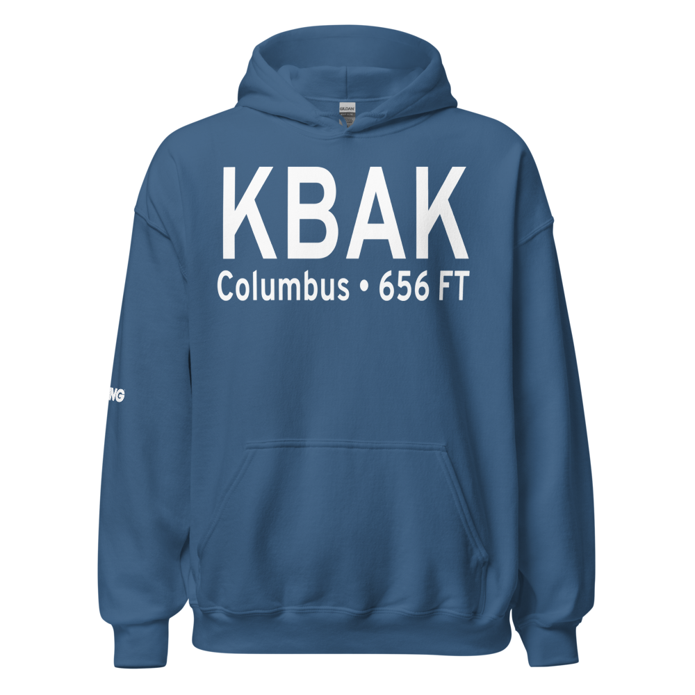 Columbus Municipal Airport (KBAK) ICAO Hoodie Sweatshirt 