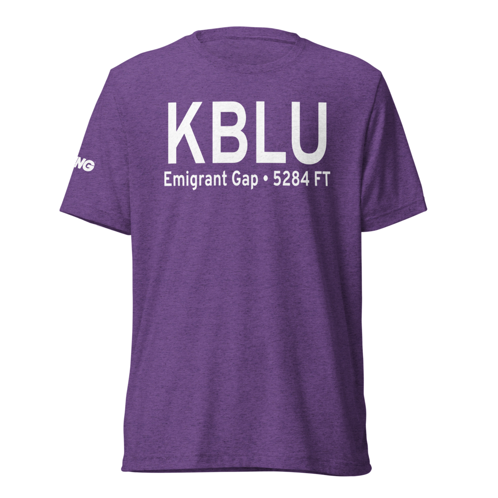 Blue Canyon Nyack Airport (KBLU) ICAO Tri-blend T-Shirt 