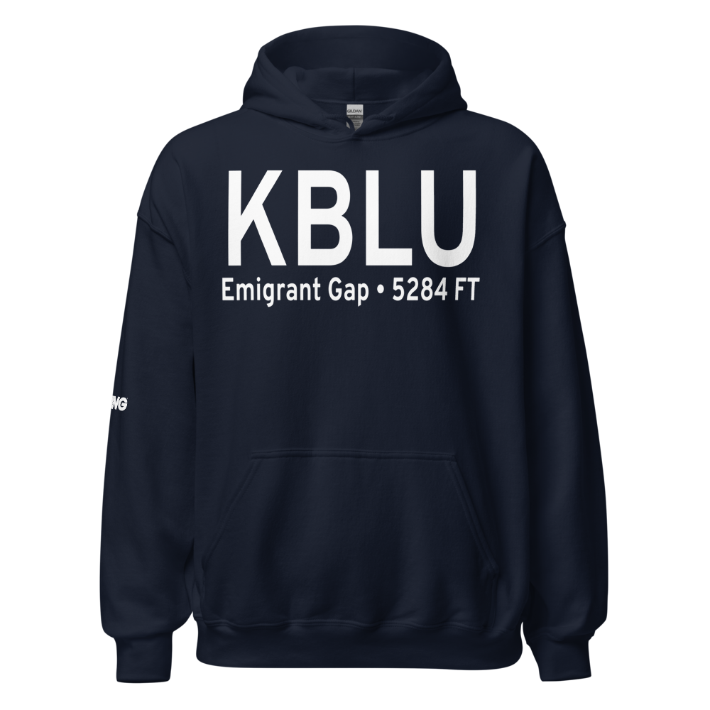 Blue Canyon Nyack Airport (KBLU) ICAO Hoodie Sweatshirt 
