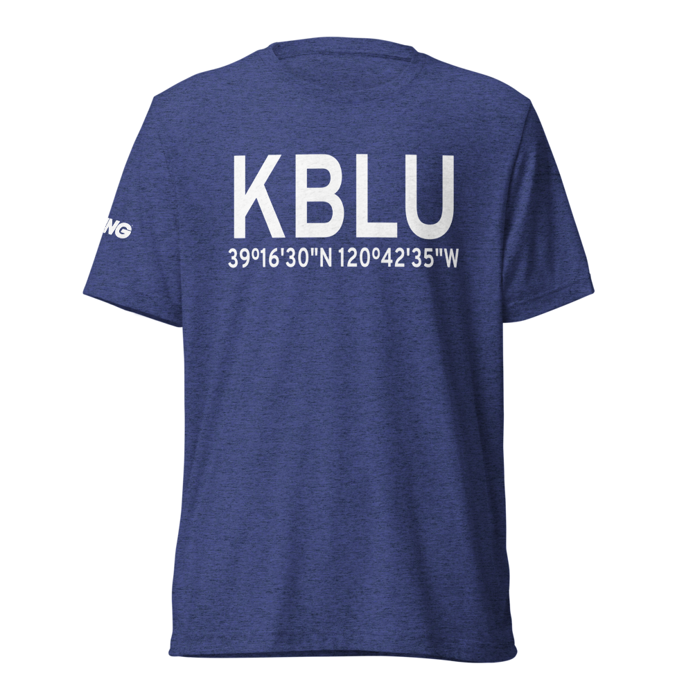 Blue Canyon Nyack Airport (KBLU) ICAO Tri-blend T-Shirt 
