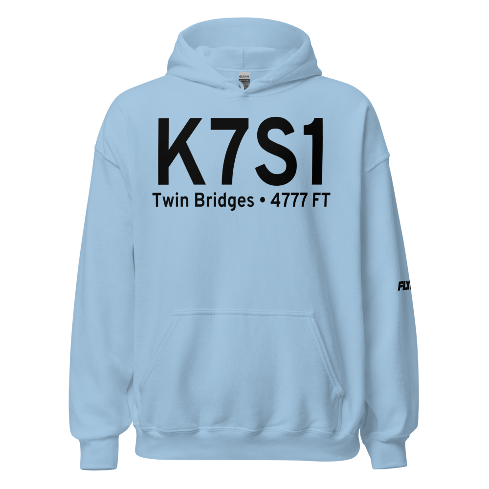 Twin Bridges Airport (K7S1) ICAO Hoodie Sweatshirt 