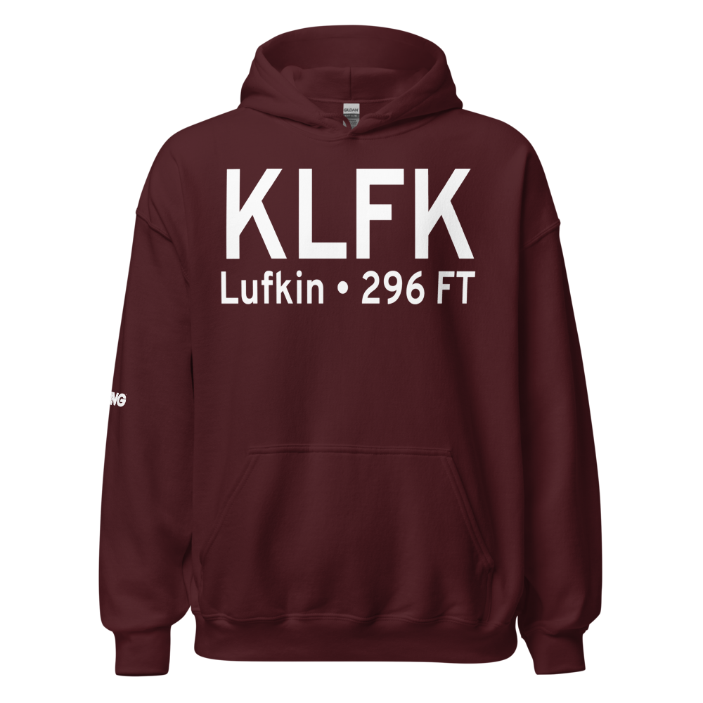 Angelina County Airport (KLFK) ICAO Hoodie Sweatshirt 