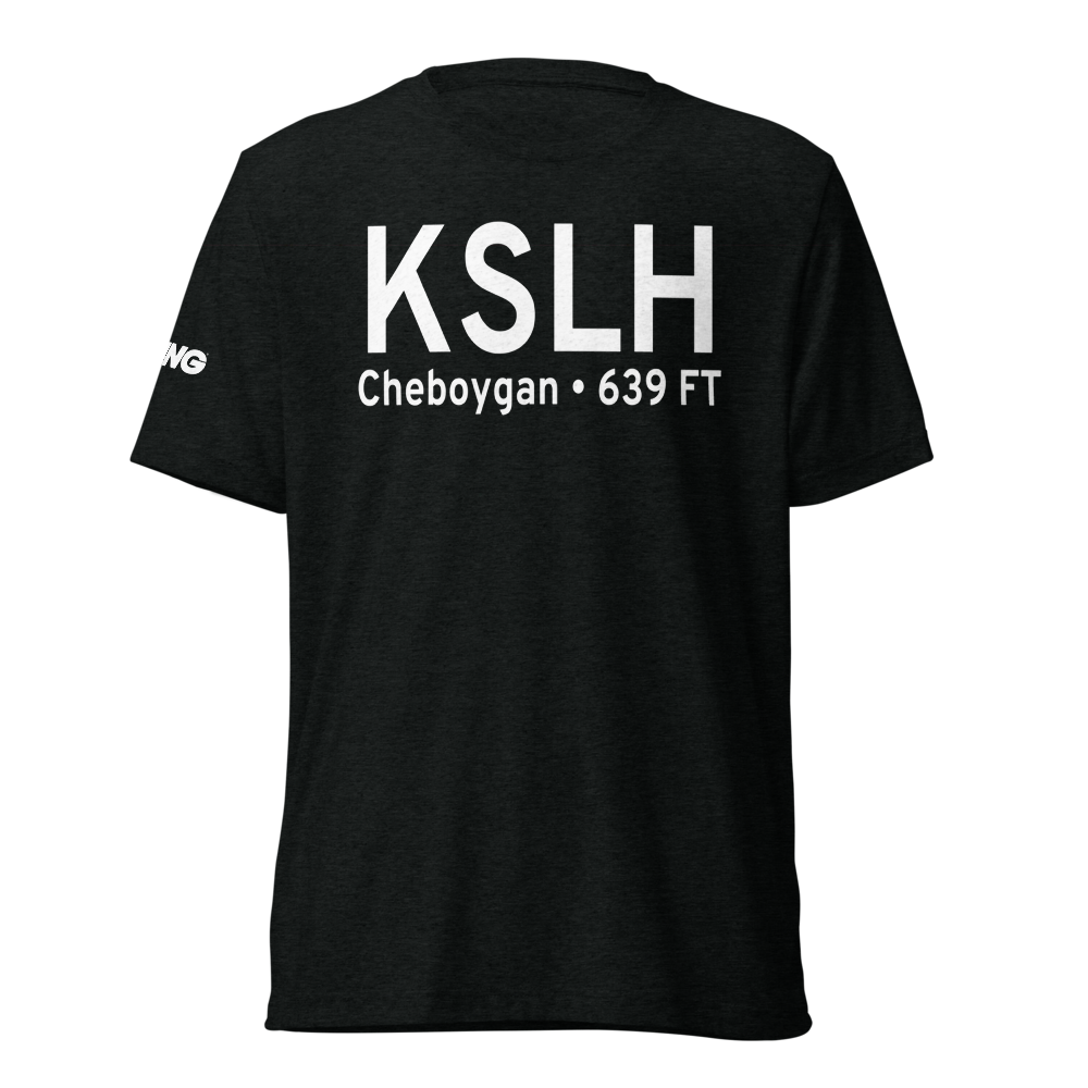 Cheboygan County Airport (KSLH) ICAO Tri-blend T-Shirt 