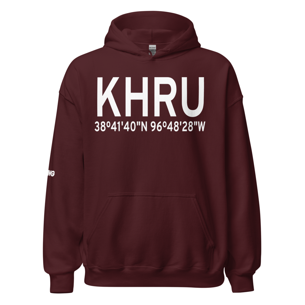 Herington Regional Airport (KHRU) ICAO Hoodie Sweatshirt 