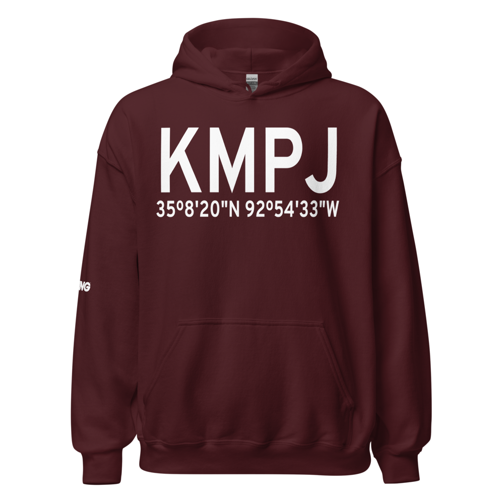 Petit Jean Park Airport (KMPJ) ICAO Hoodie Sweatshirt 