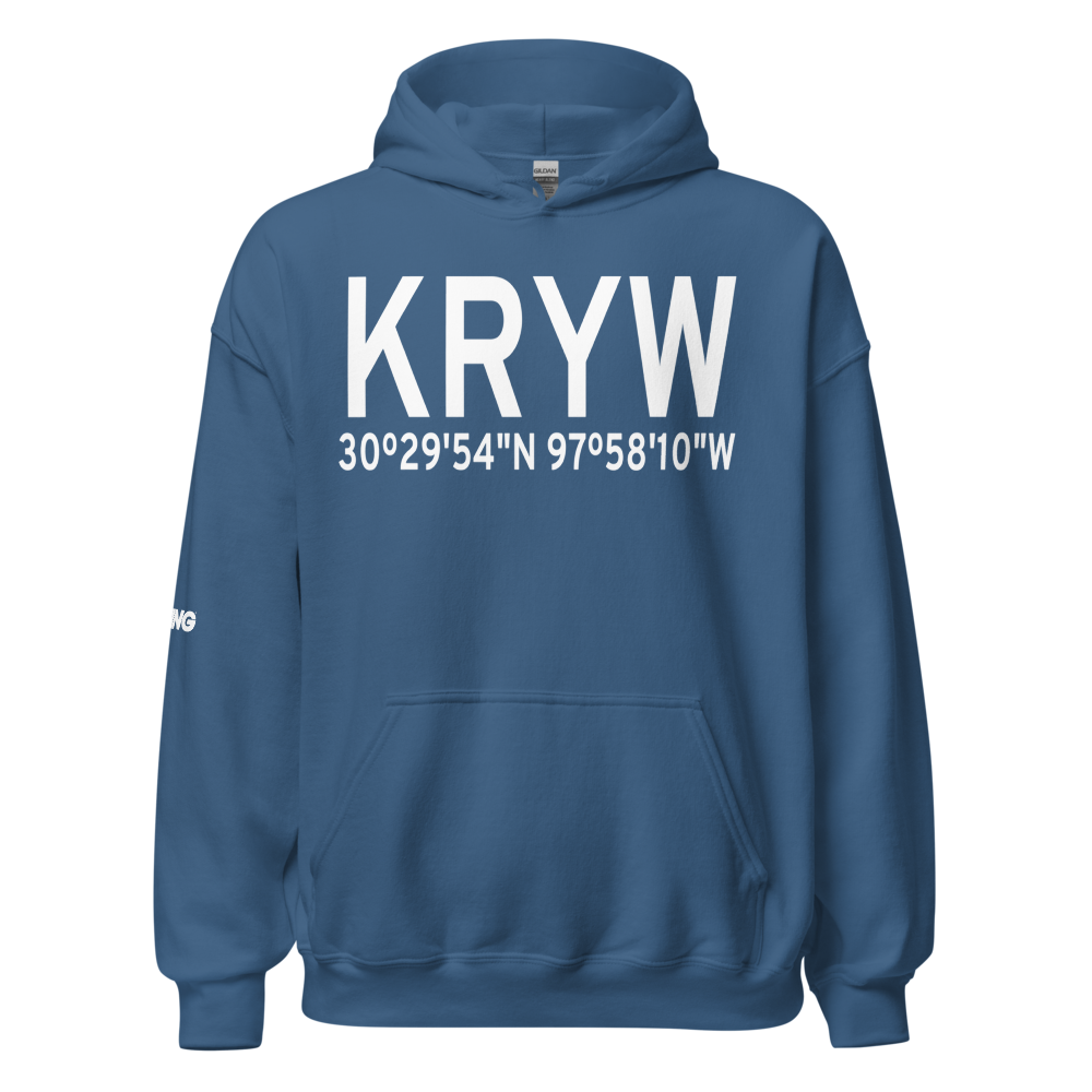 Lago Vista Tx Rusty Allen Airport (KRYW) ICAO Hoodie Sweatshirt 