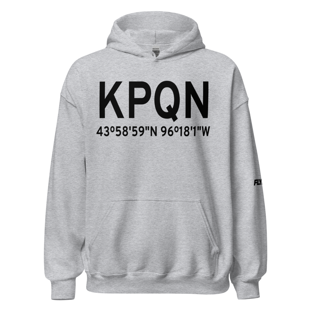 Pipestone Municipal Airport (KPQN) ICAO Hoodie Sweatshirt 