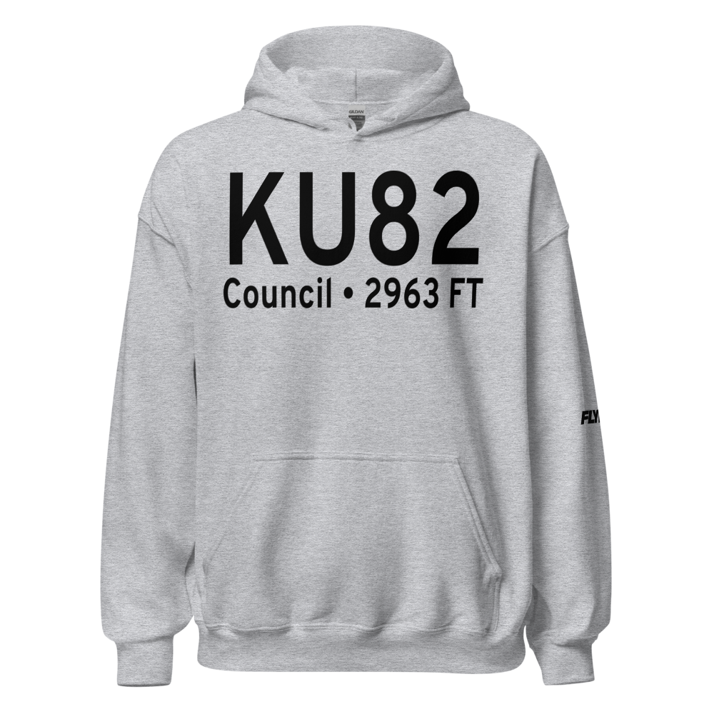 Council Municipal Airport (KU82) ICAO Hoodie Sweatshirt 