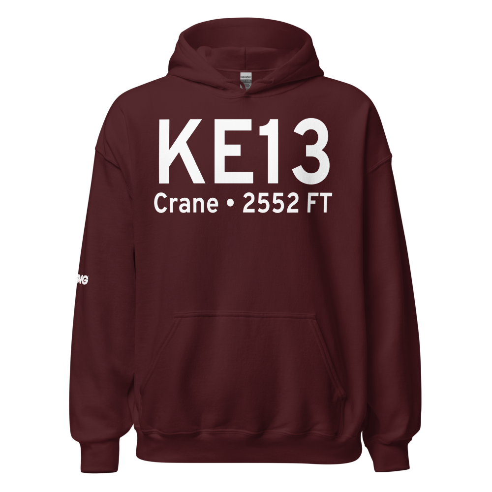 Crane County Airport (KE13) ICAO Hoodie Sweatshirt 